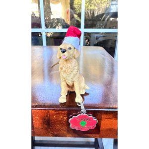 Vintage 90s Ganz Golden Retriever Christmas Ornament Dog Doggy Greetings…